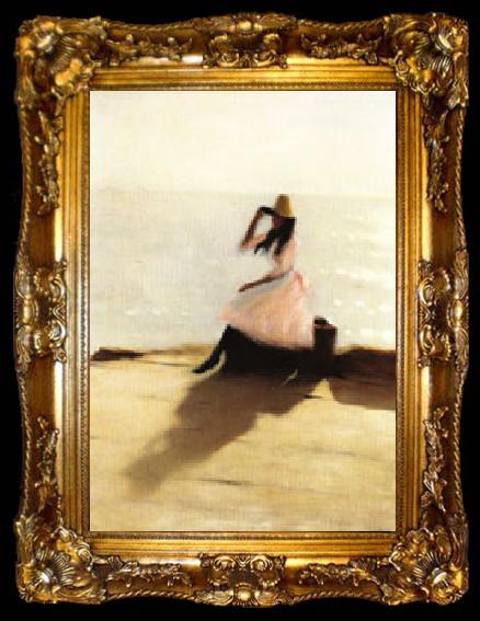 framed  Philip Wilson Steer Young Woman on the Beach, ta009-2